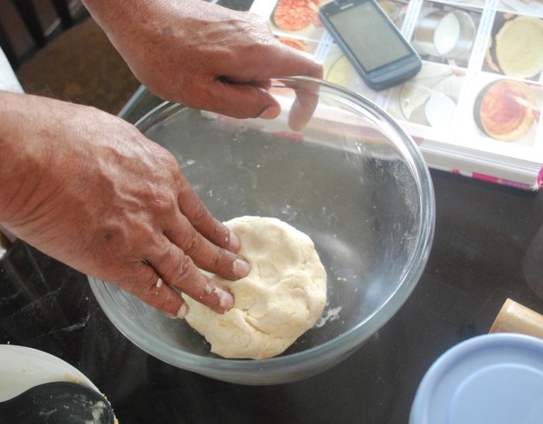 Kneading pastry dough