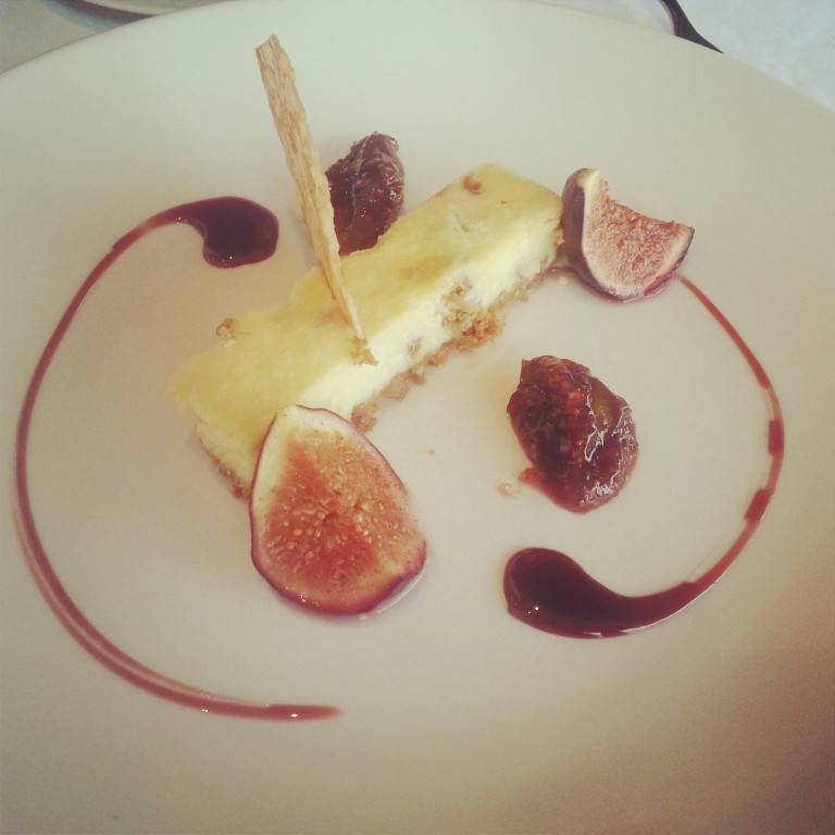 99. Almond and fig cheesecake